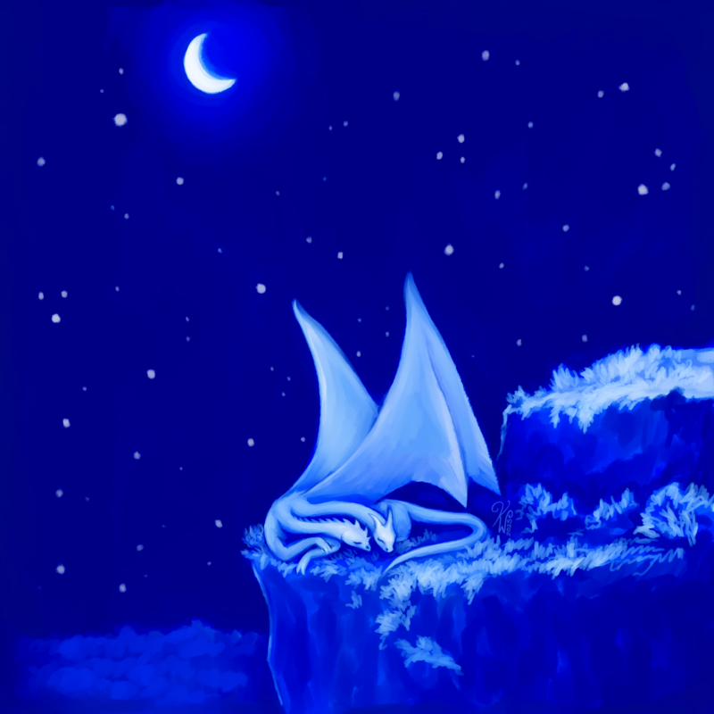 2025/04 Blue two-headed dragon at night